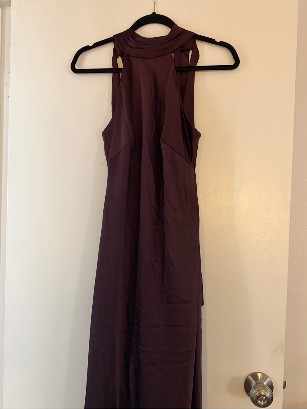 Xscape Evenings Halter Neck Satin Sheath Gown - Picture 4 of 4